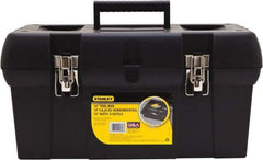 Stanley - Tool Box - 19-19/64" Wide x 9-5/8" Deep x 9-27/32" High, Plastic, Black - Benchmark Tooling