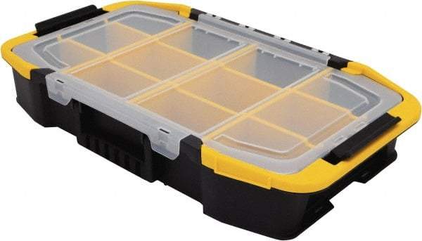 Stanley - 1 Compartment Tool Organizer - 11-1/2" Wide x 19-51/64" Deep x 11" High, Plastic, Black/Yellow with Clear - Benchmark Tooling