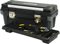 Stanley - Tool Box - 19-5/8" Wide x 10-1/2" Deep x 10-5/16" High, Plastic/Rubber, Black - Benchmark Tooling