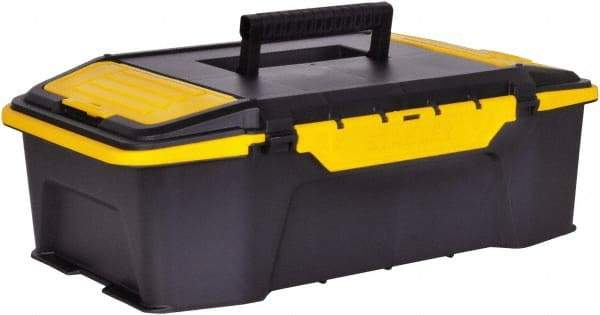 Stanley - 2 Compartment Tool Organizer - 19-7/8" Wide x 12-1/4" Deep x 6-5/8" High, Plastic, Black/Yellow - Benchmark Tooling