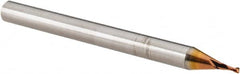 Accupro - 1/32", 1/16" LOC, 1/8" Shank Diam, 1-1/2" OAL, 2 Flute, Solid Carbide Square End Mill - Single End, TiCN Finish, Spiral Flute, 30° Helix, Centercutting, Right Hand Cut, Right Hand Flute - Benchmark Tooling