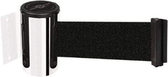 Tensator - 4-1/2" High x 7.5' Long x 2" Wide Wall Mount Barrier - Steel, Polished Chrome Finish, Chrome, Use with 898 Wall Receiver - Benchmark Tooling
