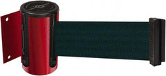Tensator - 4-1/2" High x 7.5' Long x 2" Wide Wall Mount Barrier - Steel, Red Powdercoat Finish, Red, Use with 898 Wall Receiver - Benchmark Tooling