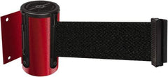 Tensator - 4-1/2" High x 7.5' Long x 2" Wide Wall Mount Barrier - Steel, Red Powdercoat Finish, Red, Use with 898 Wall Receiver - Benchmark Tooling