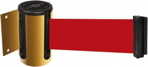 Tensator - 4-1/2" High x 7.5' Long x 2" Wide Wall Mount Barrier - Steel, Yellow Powdercoat Finish, Yellow, Use with 898 Wall Receiver - Benchmark Tooling