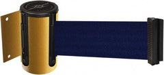 Tensator - 4-1/2" High x 7.5' Long x 2" Wide Wall Mount Barrier - Steel, Yellow Powdercoat Finish, Yellow, Use with 898 Wall Receiver - Benchmark Tooling