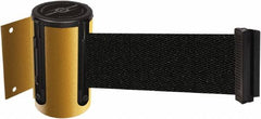 Tensator - 4-1/2" High x 7.5' Long x 2" Wide Wall Mount Barrier - Steel, Black Powdercoat Finish, Black, Use with 898 Wall Receiver - Benchmark Tooling
