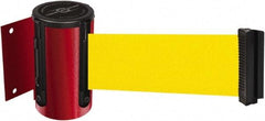Tensator - 4-1/2" High x 7.5' Long x 2" Wide Wall Mount Barrier - Steel, Red Powdercoat Finish, Red, Use with 898 Wall Receiver - Benchmark Tooling