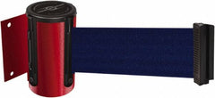 Tensator - 4-1/2" High x 7.5' Long x 2" Wide Wall Mount Barrier - Steel, Red Powdercoat Finish, Red, Use with 898 Wall Receiver - Benchmark Tooling