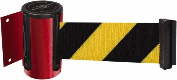 Tensator - 4-1/2" High x 13' Long x 2" Wide Wall Mount Barrier - Steel, Red Powdercoat Finish, Red, Use with 898 Wall Receiver - Benchmark Tooling
