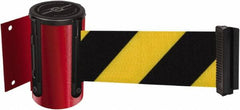 Tensator - 4-1/2" High x 13' Long x 2" Wide Wall Mount Barrier - Steel, Red Powdercoat Finish, Red, Use with 898 Wall Receiver - Benchmark Tooling