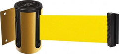 Tensator - 4-1/2" High x 13' Long x 2" Wide Wall Mount Barrier - Steel, Yellow Powdercoat Finish, Yellow, Use with 898 Wall Receiver - Benchmark Tooling