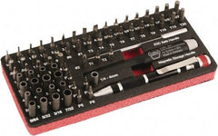 Wiha - 68 Piece, 4mm Drive Screwdriver Micro Bit Set - #000 to #2 Phillips, T1 to T20 Torx, 0.8, 1.2, 1.5, 1.8, 2, 2.5, 3, 3.5 & 4mm Slotted - Benchmark Tooling