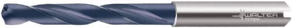 Walter-Titex - 0.422" 140° Solid Carbide Jobber Drill - TiAlN Finish, Right Hand Cut, Spiral Flute, Whistle Notch Shank, 4.6457" OAL, Special Type Point - Benchmark Tooling