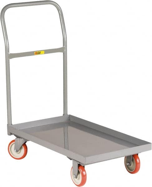 Little Giant - 1,200 Lb Capacity Steel Platform Truck - Steel Deck, 24" OAW, 36" Platform Length, Polyurethane Casters - Benchmark Tooling