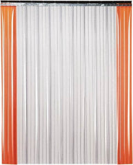 TMI, LLC - 8' Door Width x 8' Door Height PVC Ribbed Strip Door Kit - 8" Strip Width x 0.072" Strip Thickness, Clear, 50% Overlap - Benchmark Tooling