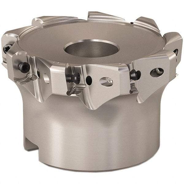 Seco - 63mm Cut Diam, 0.9mm Max Depth, 0.8661" Arbor Hole, 9 Inserts, LOHT06 Insert Style, Indexable Copy Face Mill - R220.21 Cutter Style, 1.5748 High, Series Doubleoctomill - Benchmark Tooling