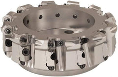 Seco - 200mm Cut Diam, 6mm Max Depth, 2.3622" Arbor Hole, 12 Inserts, ONMU09 Insert Style, Indexable Copy Face Mill - R220.48 Cutter Style, 3.1496 High, Series Doubleoctomill - Benchmark Tooling