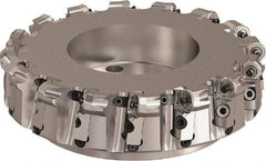 Seco - 10" Cut Diam, 6mm Max Depth, 2-1/2" Arbor Hole, 16 Inserts, ONMU09 Insert Style, Indexable Copy Face Mill - L220.48 Cutter Style, 3.1496 High, Series Doubleoctomill - Benchmark Tooling