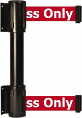 Tensator - 16.64" High x 89" Long x 3" Wide Barrier Dual Line Wall Mount - Steel, Black Powdercoat Finish, Black, Use with 898 Wall Receiver - Benchmark Tooling