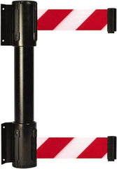 Tensator - 16.64" High x 156" Long x 3" Wide Barrier Dual Line Wall Mount - Steel, Black Powdercoat Finish, Black, Use with 898 Wall Receiver - Benchmark Tooling