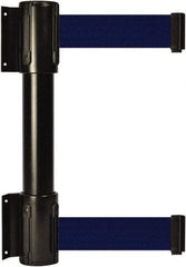 Tensator - 16.64" High x 156" Long x 3" Wide Barrier Dual Line Wall Mount - Steel, Black Powdercoat Finish, Black, Use with 898 Wall Receiver - Benchmark Tooling