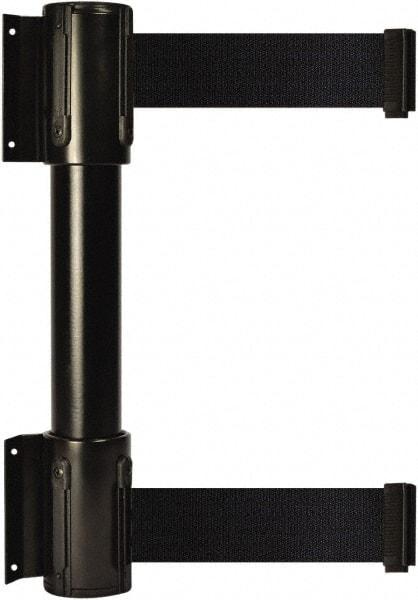 Tensator - 16.64" High x 156" Long x 3" Wide Barrier Dual Line Wall Mount - Steel, Black Powdercoat Finish, Black, Use with 898 Wall Receiver - Benchmark Tooling
