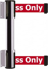 Tensator - 16.64" High x 89" Long x 3" Wide Barrier Dual Line Wall Mount - Steel, Polished Chrome Finish, Polished Chrome, Use with 898 Wall Receiver - Benchmark Tooling