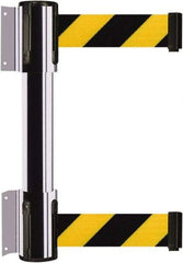 Tensator - 16.64" High x 89" Long x 3" Wide Barrier Dual Line Wall Mount - Steel, Polished Chrome Finish, Polished Chrome, Use with 898 Wall Receiver - Benchmark Tooling