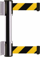 Tensator - 16.64" High x 156" Long x 3" Wide Barrier Dual Line Wall Mount - Steel, Polished Chrome Finish, Polished Chrome, Use with 898 Wall Receiver - Benchmark Tooling