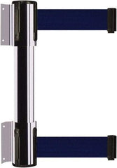 Tensator - 16.64" High x 89" Long x 3" Wide Barrier Dual Line Wall Mount - Steel, Polished Chrome Finish, Polished Chrome, Use with 898 Wall Receiver - Benchmark Tooling