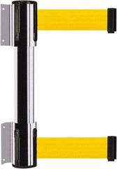 Tensator - 16.64" High x 89" Long x 3" Wide Barrier Dual Line Wall Mount - Steel, Polished Chrome Finish, Polished Chrome, Use with 898 Wall Receiver - Benchmark Tooling