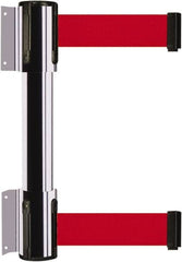 Tensator - 16.64" High x 89" Long x 3" Wide Barrier Dual Line Wall Mount - Steel, Polished Chrome Finish, Polished Chrome, Use with 898 Wall Receiver - Benchmark Tooling