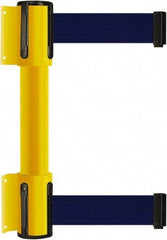 Tensator - 16.64" High x 156" Long x 3" Wide Barrier Dual Line Wall Mount - Steel, Yellow Powdercoat Finish, Yellow, Use with 898 Wall Receiver - Benchmark Tooling
