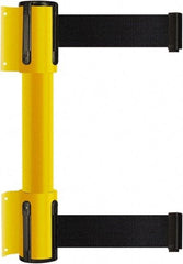 Tensator - 16.64" High x 89" Long x 3" Wide Barrier Dual Line Wall Mount - Steel, Yellow Powdercoat Finish, Yellow, Use with 898 Wall Receiver - Benchmark Tooling