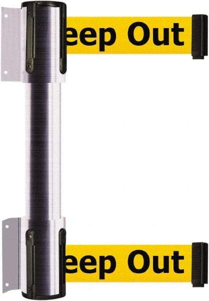 Tensator - 16.64" High x 89" Long x 3" Wide Barrier Dual Line Wall Mount - Steel, Satin Chrome Finish, Satin Chrome, Use with 898 Wall Receiver - Benchmark Tooling