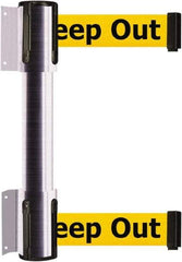 Tensator - 16.64" High x 89" Long x 3" Wide Barrier Dual Line Wall Mount - Steel, Satin Chrome Finish, Satin Chrome, Use with 898 Wall Receiver - Benchmark Tooling