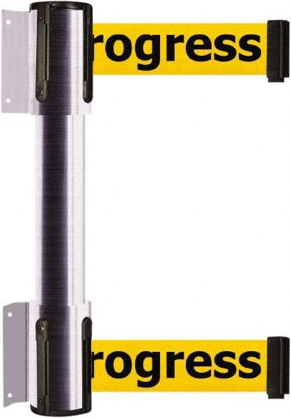 Tensator - 16.64" High x 156" Long x 3" Wide Barrier Dual Line Wall Mount - Steel, Satin Chrome Finish, Satin Chrome, Use with 898 Wall Receiver - Benchmark Tooling