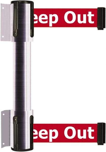 Tensator - 16.64" High x 89" Long x 3" Wide Barrier Dual Line Wall Mount - Steel, Satin Chrome Finish, Satin Chrome, Use with 898 Wall Receiver - Benchmark Tooling