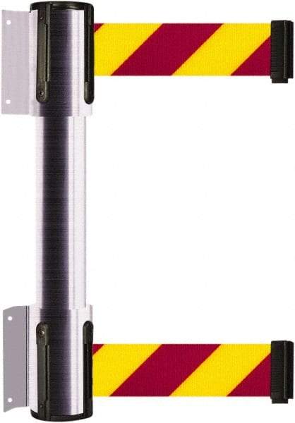 Tensator - 16.64" High x 156" Long x 3" Wide Barrier Dual Line Wall Mount - Steel, Satin Chrome Finish, Satin Chrome, Use with 898 Wall Receiver - Benchmark Tooling