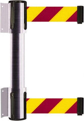 Tensator - 16.64" High x 156" Long x 3" Wide Barrier Dual Line Wall Mount - Steel, Satin Chrome Finish, Satin Chrome, Use with 898 Wall Receiver - Benchmark Tooling