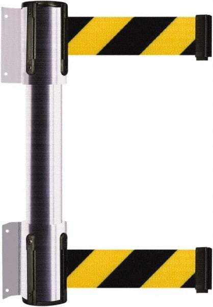 Tensator - 16.64" High x 156" Long x 3" Wide Barrier Dual Line Wall Mount - Steel, Satin Chrome Finish, Satin Chrome, Use with 898 Wall Receiver - Benchmark Tooling