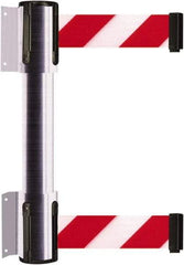 Tensator - 16.64" High x 156" Long x 3" Wide Barrier Dual Line Wall Mount - Steel, Satin Chrome Finish, Satin Chrome, Use with 898 Wall Receiver - Benchmark Tooling