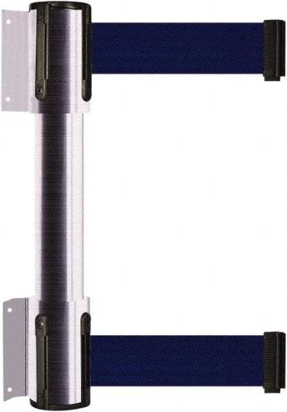 Tensator - 16.64" High x 89" Long x 3" Wide Barrier Dual Line Wall Mount - Steel, Satin Chrome Finish, Satin Chrome, Use with 898 Wall Receiver - Benchmark Tooling
