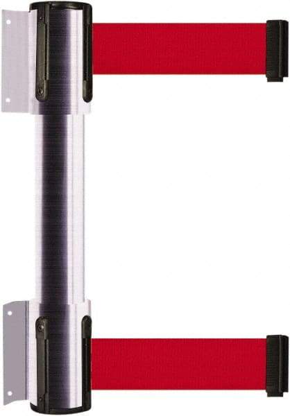 Tensator - 16.64" High x 156" Long x 3" Wide Barrier Dual Line Wall Mount - Steel, Satin Chrome Finish, Satin Chrome, Use with 898 Wall Receiver - Benchmark Tooling