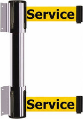 Tensator - 16.64" High x 89" Long x 3" Wide Barrier Dual Line Wall Mount - Steel, Polished Chrome Finish, Polished Chrome, Use with 898 Wall Receiver - Benchmark Tooling