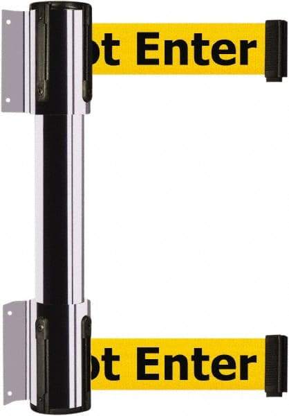 Tensator - 16.64" High x 156" Long x 3" Wide Barrier Dual Line Wall Mount - Steel, Polished Chrome Finish, Polished Chrome, Use with 898 Wall Receiver - Benchmark Tooling