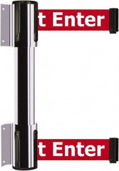 Tensator - 16.64" High x 89" Long x 3" Wide Barrier Dual Line Wall Mount - Steel, Polished Chrome Finish, Polished Chrome, Use with 898 Wall Receiver - Benchmark Tooling