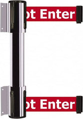 Tensator - 16.64" High x 89" Long x 3" Wide Barrier Dual Line Wall Mount - Steel, Polished Chrome Finish, Polished Chrome, Use with 898 Wall Receiver - Benchmark Tooling