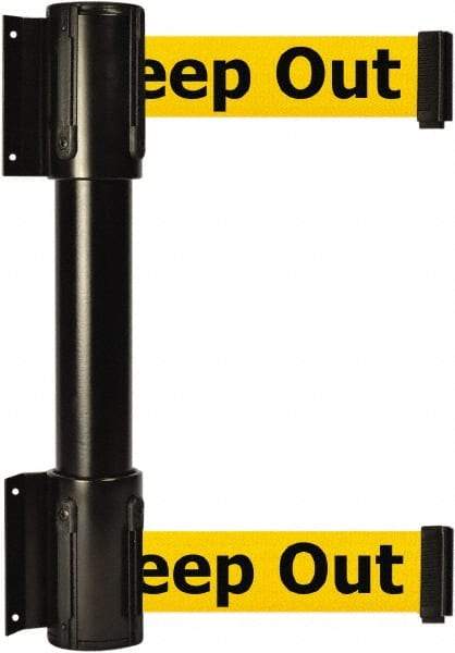 Tensator - 16.64" High x 156" Long x 3" Wide Barrier Dual Line Wall Mount - Steel, Black Powdercoat Finish, Black, Use with 898 Wall Receiver - Benchmark Tooling